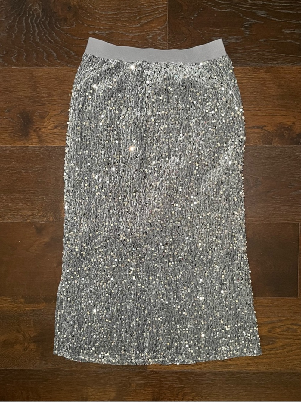 Silver Sequin Pencil Skirt - Women